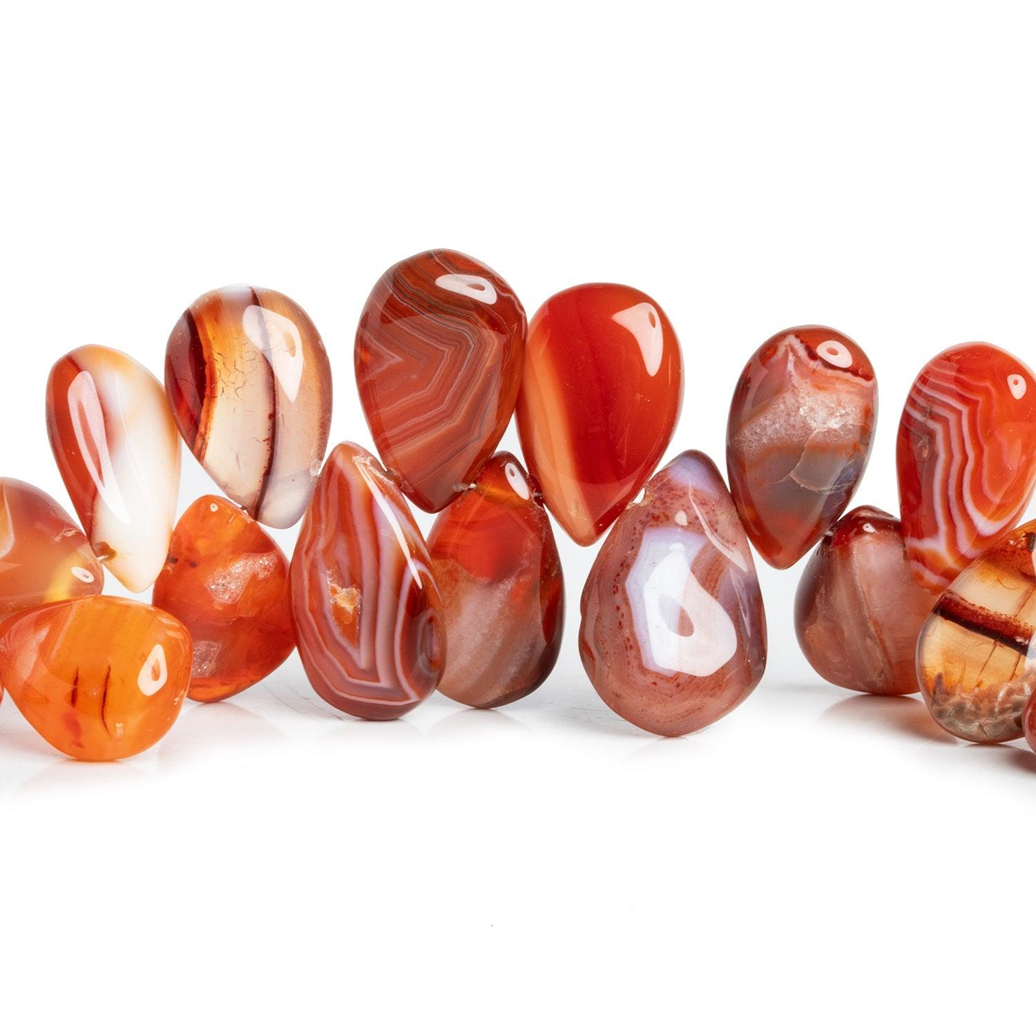 18x11mm Carnelian Plain Pears 8 inch 35 beads - The Bead Traders