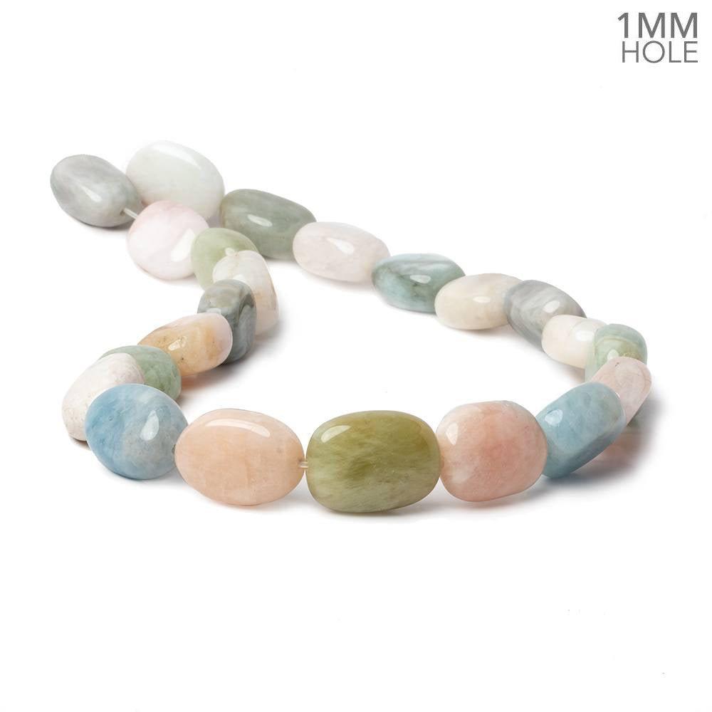 18x13-20x14mm Multi Beryl straight drilled plain nuggets 16 inch 20 large hole beads - The Bead Traders