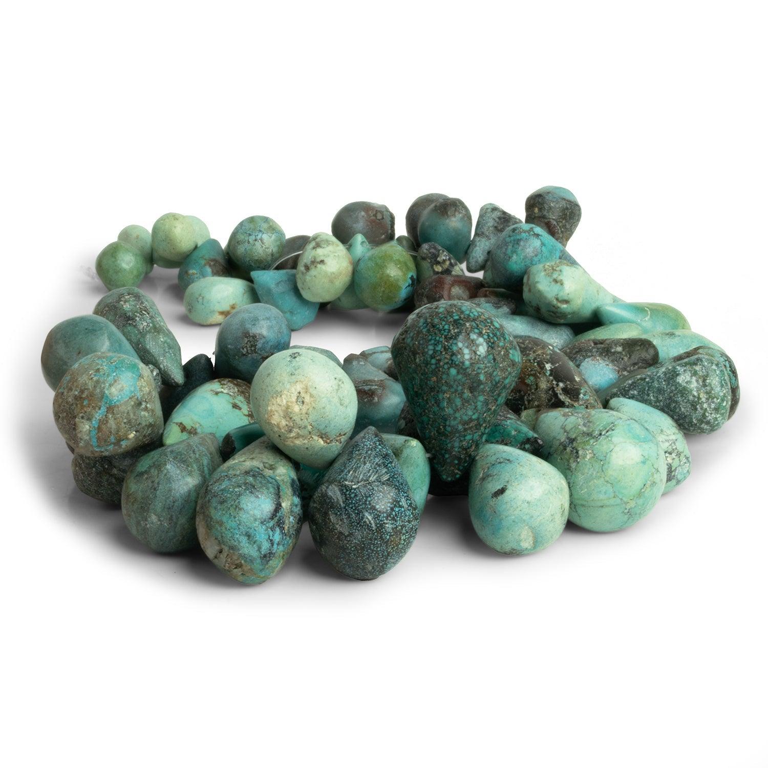18x13mm Turquoise Plain Teardrops 12 inch 80 beads - The Bead Traders