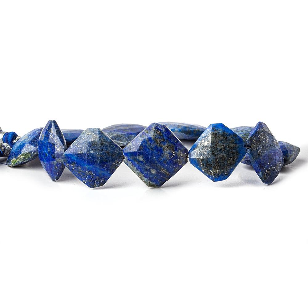 18x18-20x20mm Lapis Lazuli faceted pillow beads 10 inch 11 pieces - The Bead Traders