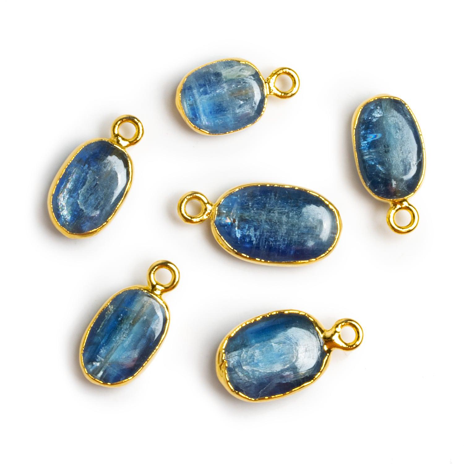 18x9mm Gold Leafed Kyanite Oval Pendant 1 Piece - The Bead Traders