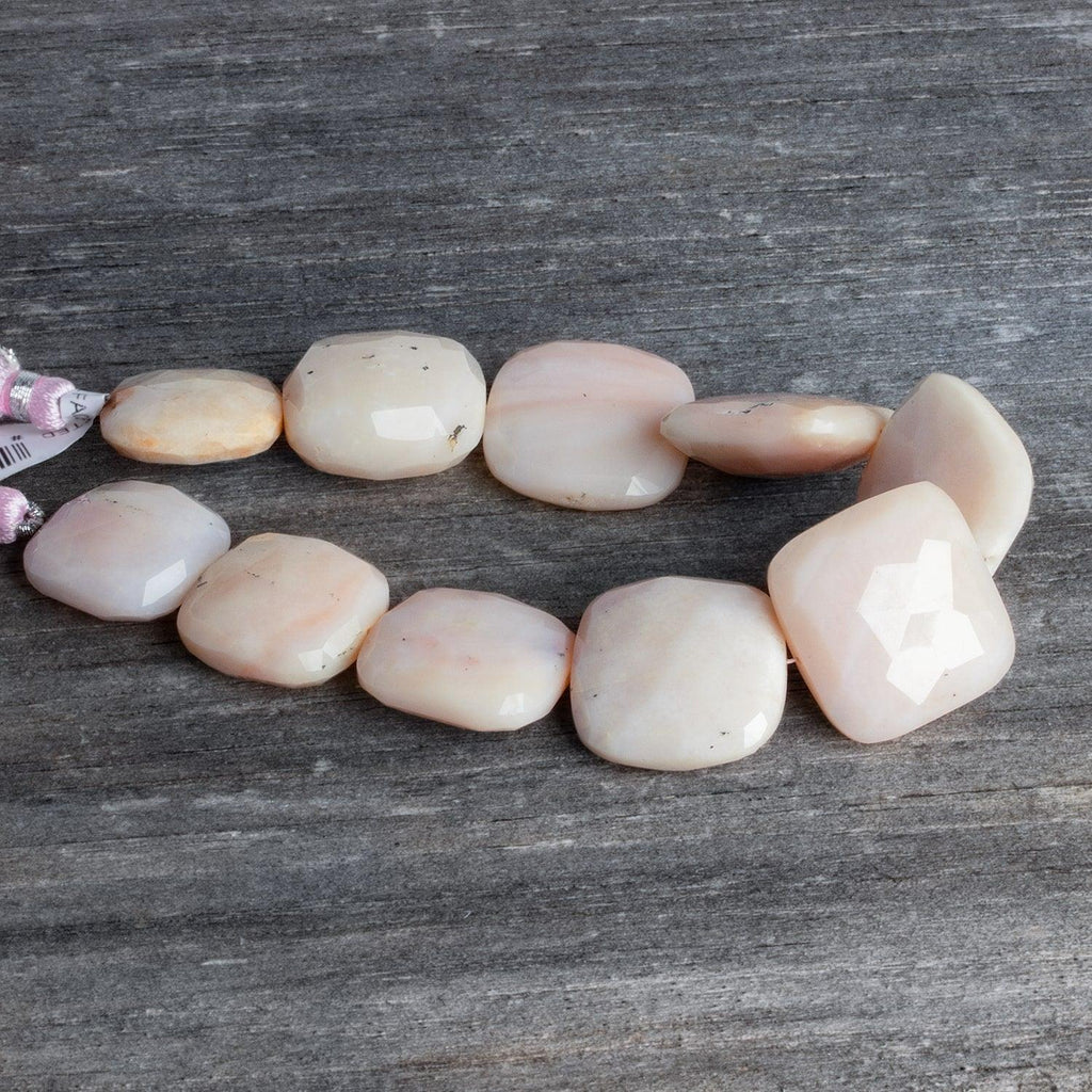 19-23mm Pink Peruvian Opal Faceted Pillows 8 inch 10 beads - The Bead Traders