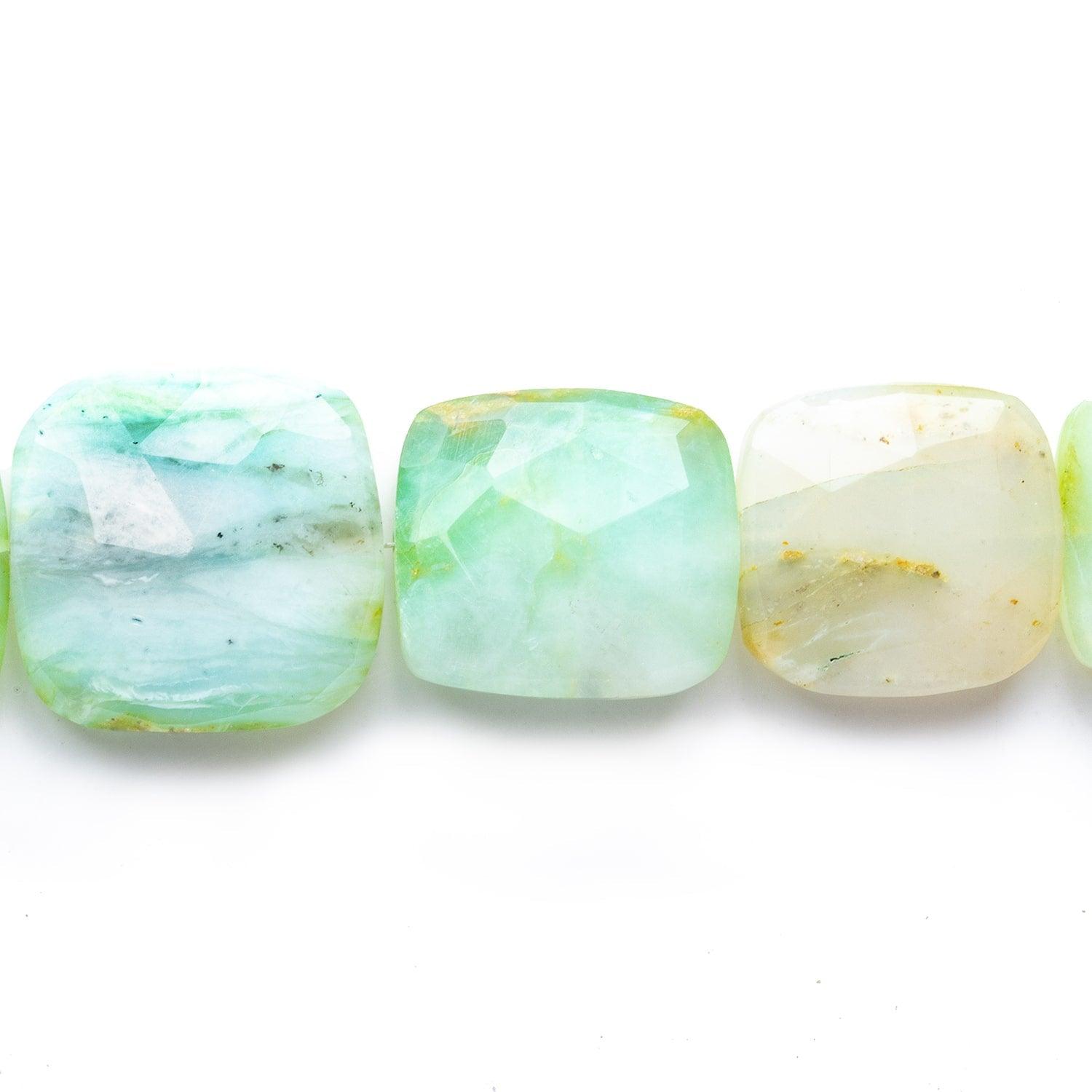 19-24mm Blue Peruvian Opal Faceted Rectangles 8 inch 9 beads - The Bead Traders