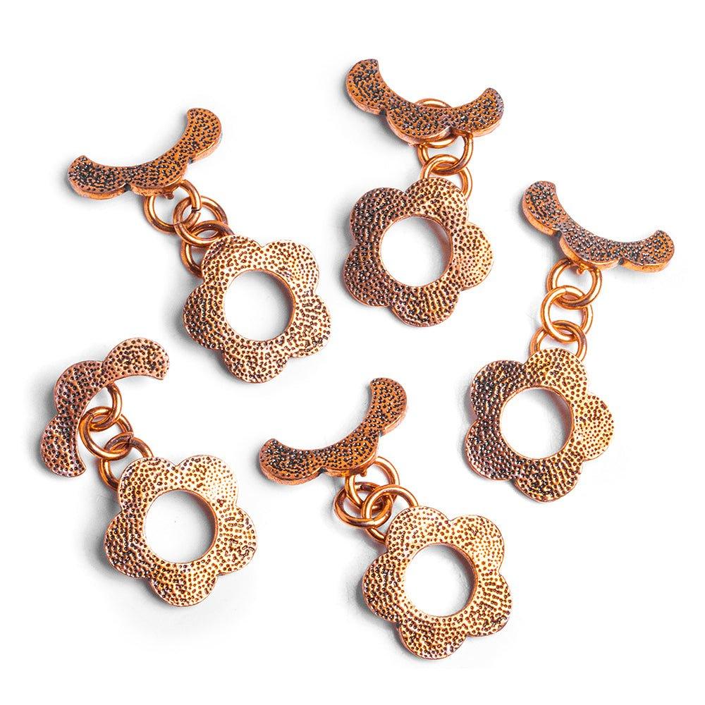 19mm Copper Flower Toggle Set of 5 pieces - The Bead Traders
