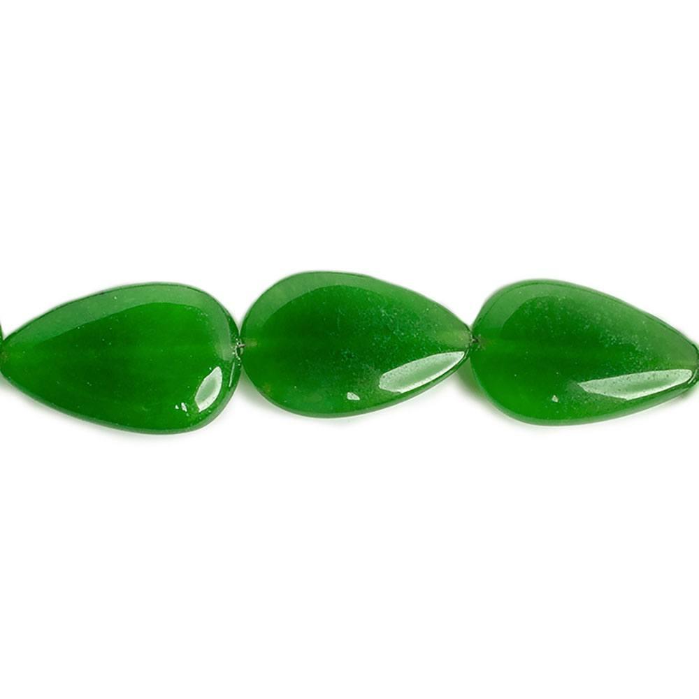 19x10-23x15mm True Green Chalcedony straight drill plain pears 16 inch 20 beads - The Bead Traders