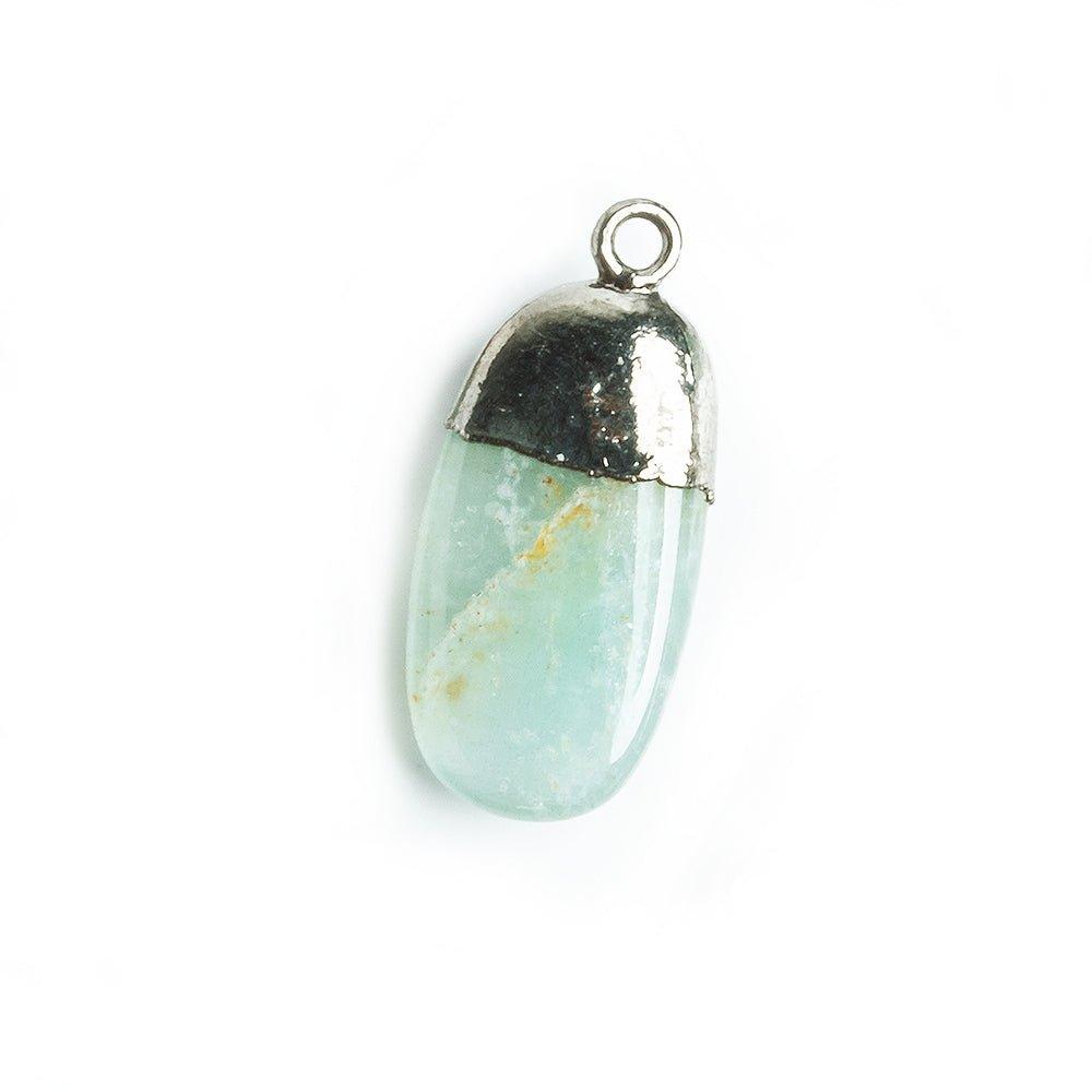 19x8mm-30x11mm Black Gold Leafed Aquamarine Plain Nugget Focal Pendant 1 Piece - The Bead Traders