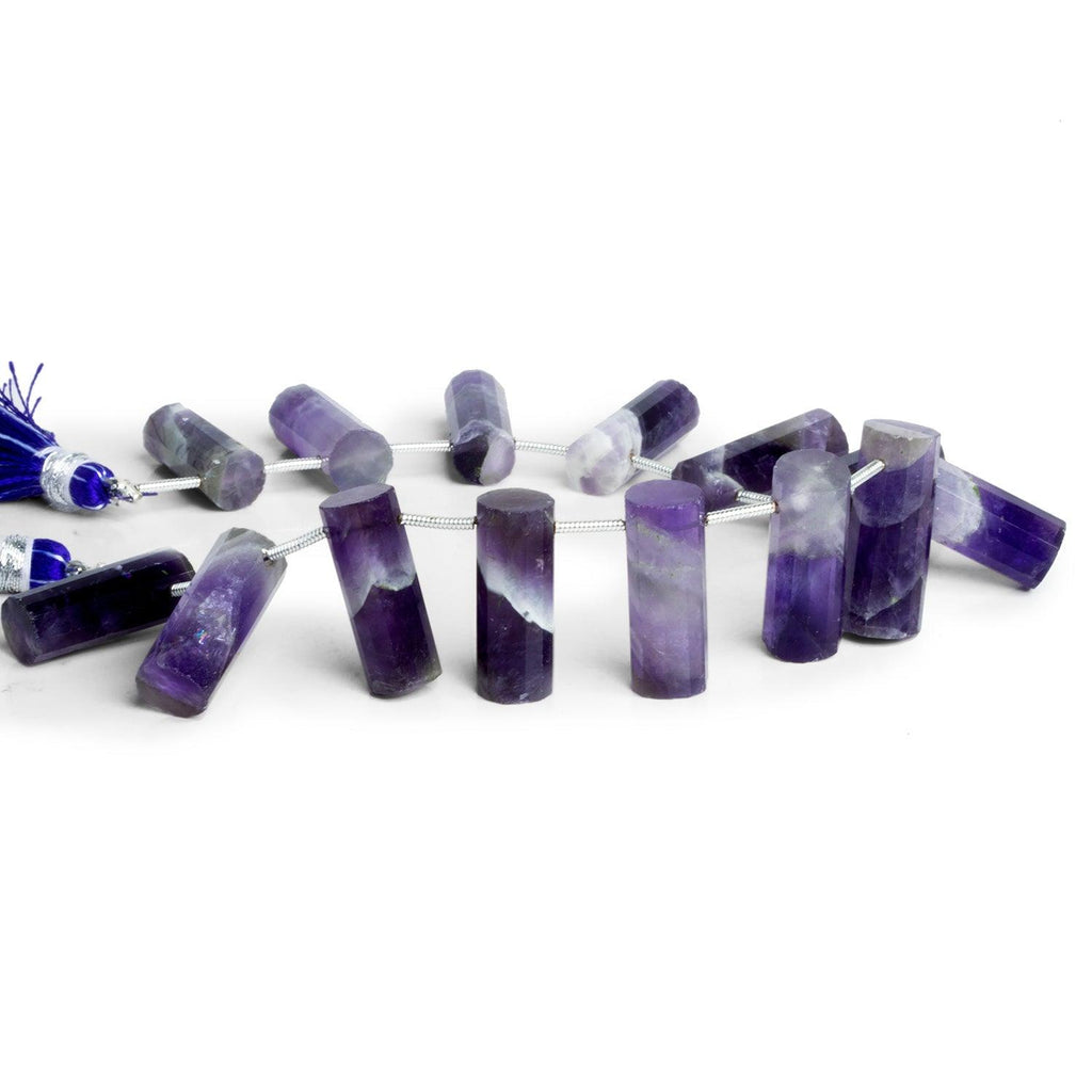 19x8mm Cape Amethyst Faceted Tubes 7.5 inch 13 beads - The Bead Traders
