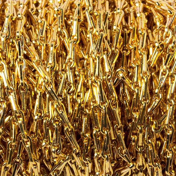 1mm 22kt Gold plated Tear Drop Link Chain sold by the foot - The Bead Traders