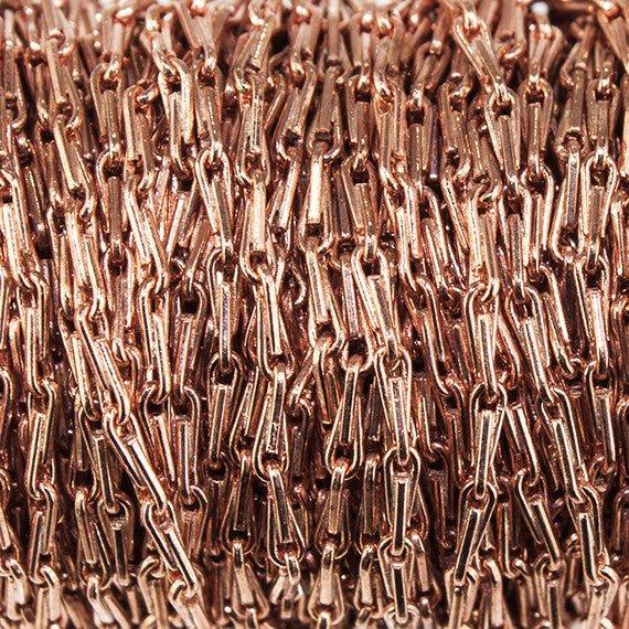 1mm Rose Gold plated Tear Drop Link Chain sold by the foot - The Bead Traders