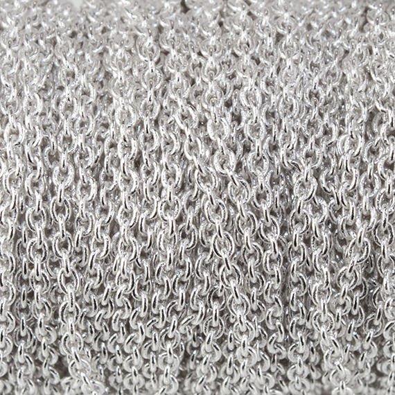 1mm Silver plated Link Chain by the Foot - The Bead Traders