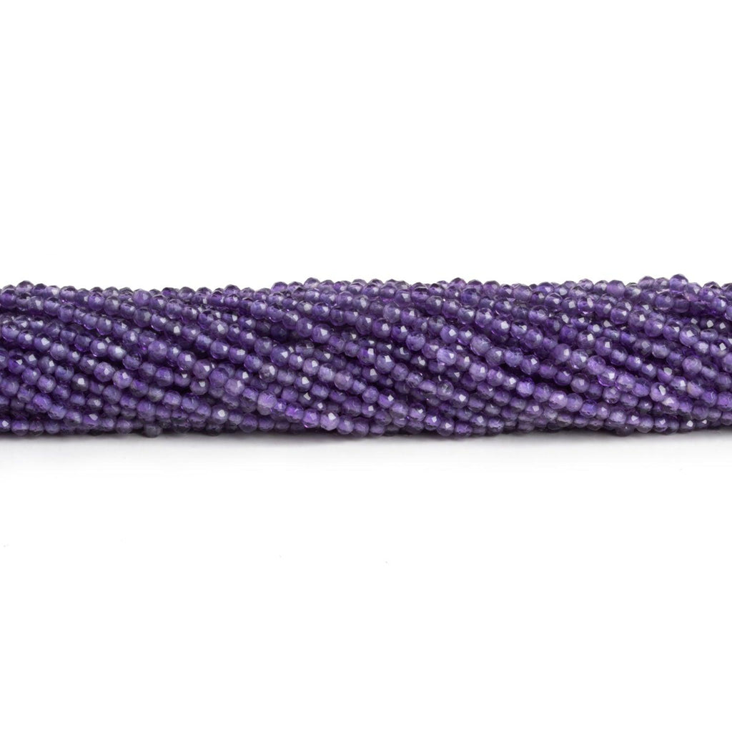 2-2.2mm Amethyst Microfaceted Rounds 12 inch 130 beads - The Bead Traders