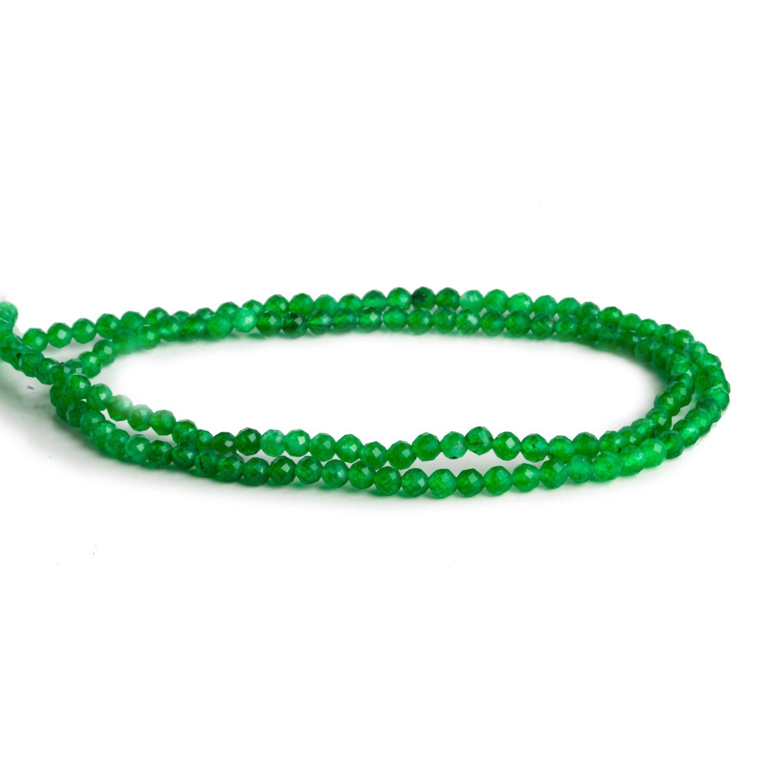 2-2.2mm Green Onyx Microfaceted Rounds 12 inch 130 beads - The Bead Traders