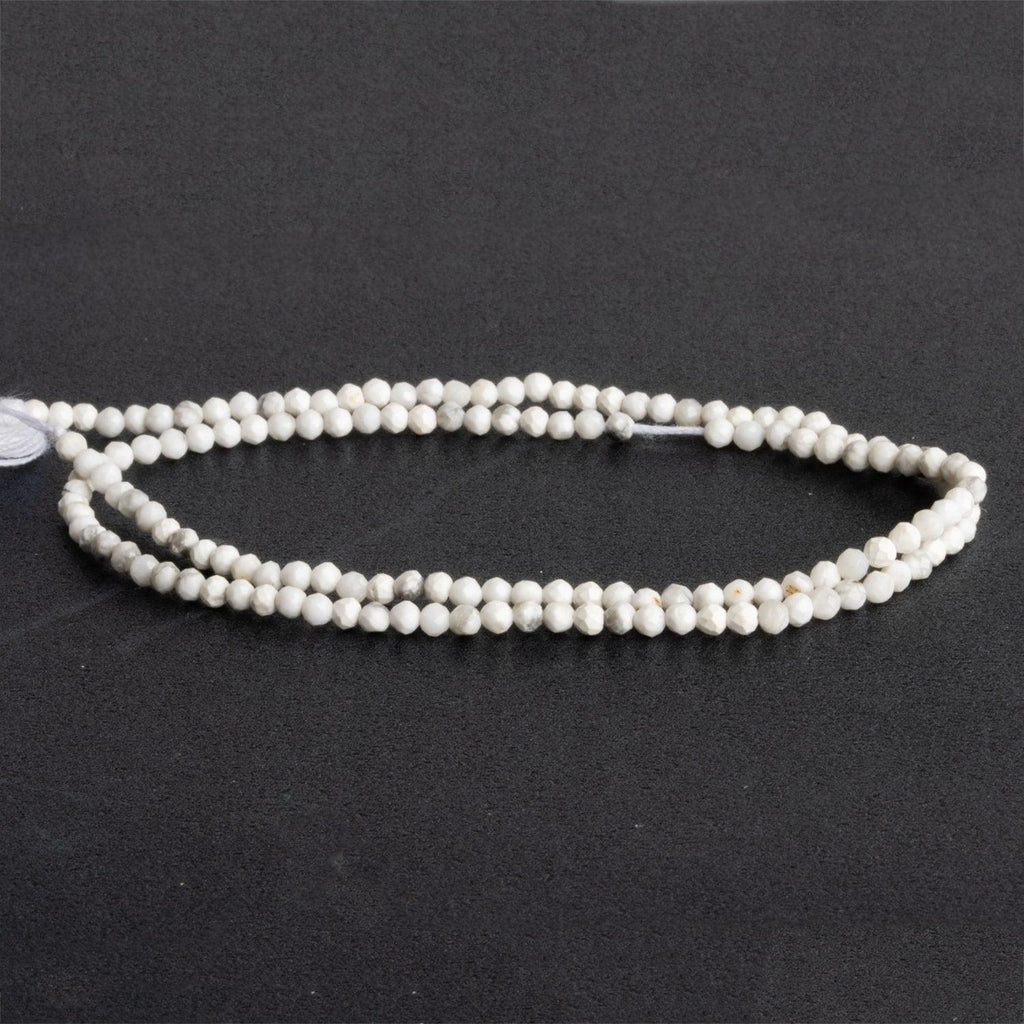 2-2.2mm Howlite Microfaceted Rounds 12 inch 130 beads - The Bead Traders
