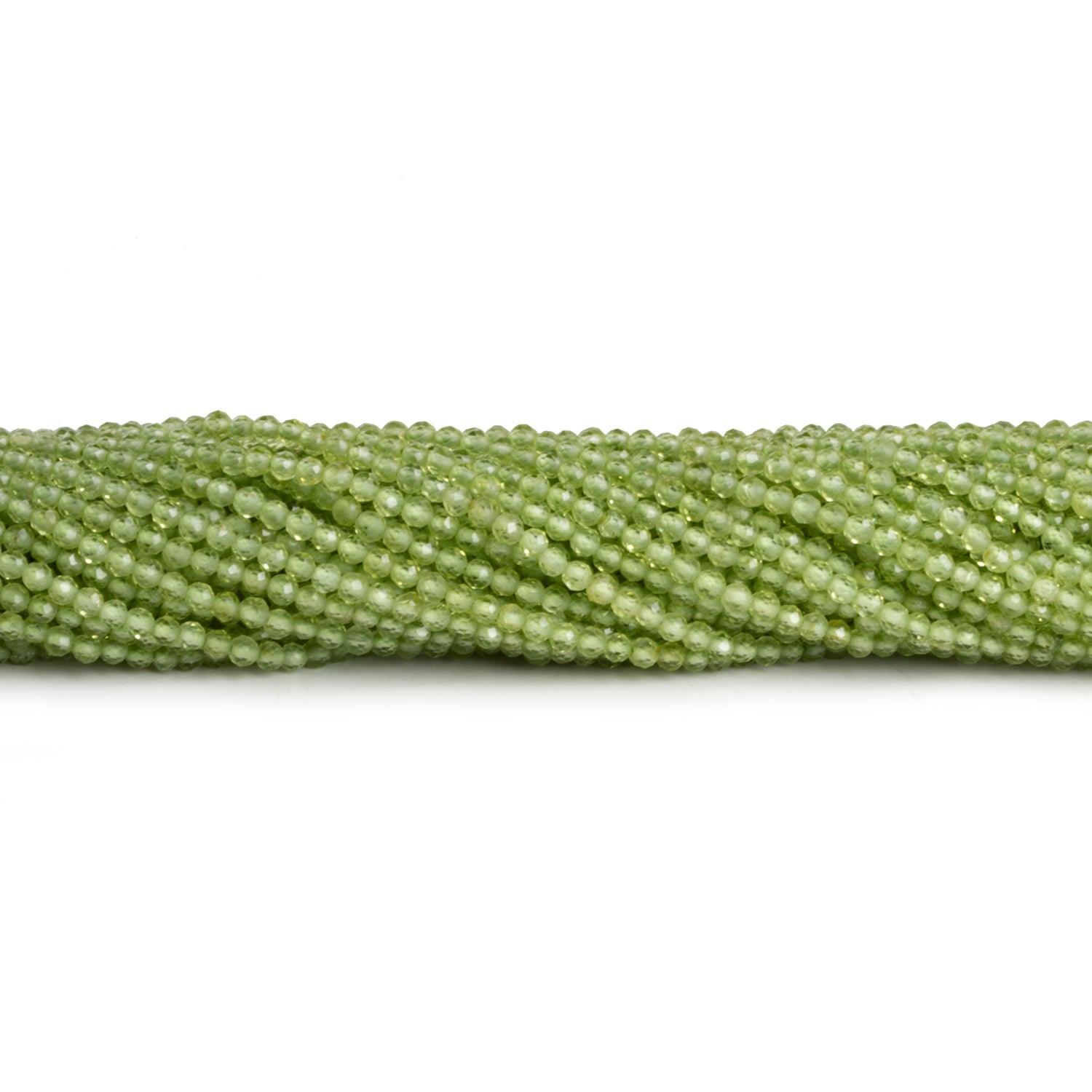 2-2.2mm Peridot Microfaceted Rounds 12 inch 130 beads - The Bead Traders