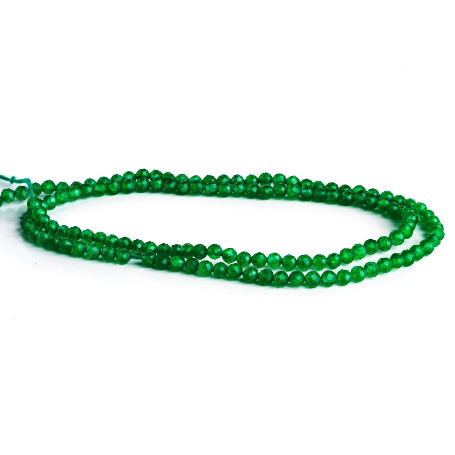 2-2.5mm Green Onyx Microfaceted Rounds 12 inch 130 beads - The Bead Traders