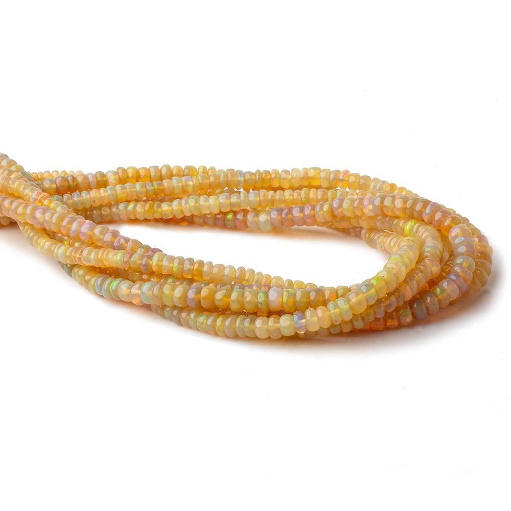 2-4.5mm Golden Ethiopian Opal Plain Rondelle Beads 15 inch 180 pieces - The Bead Traders