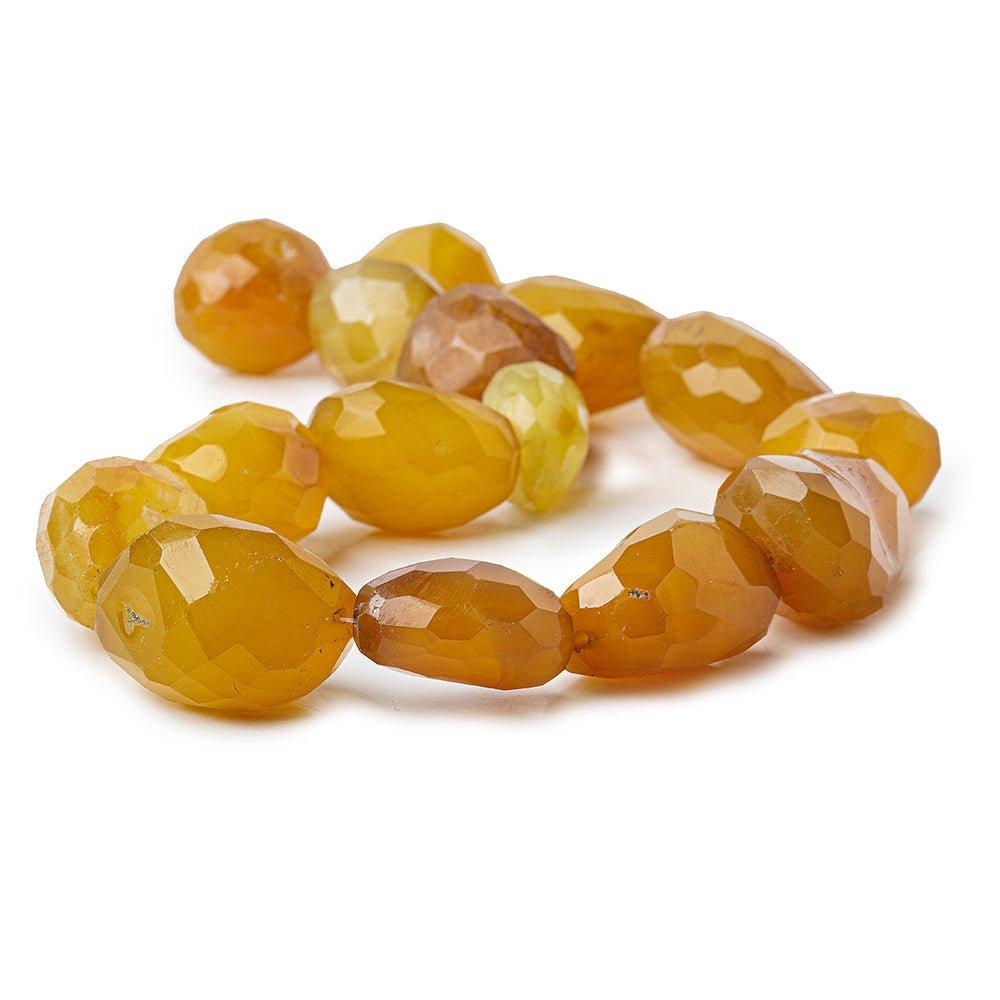20 - 27mm Butterscotch Yellow Chalcedony Faceted Nugget Beads 15 inch 17 pieces - The Bead Traders