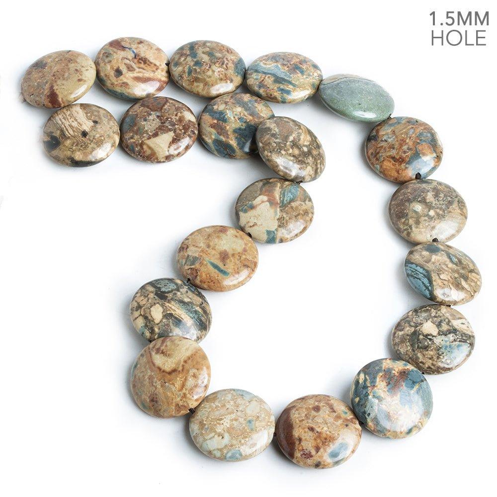 20mm Venus Jasper Plain Coin Beads 16 inch 20 pieces - The Bead Traders