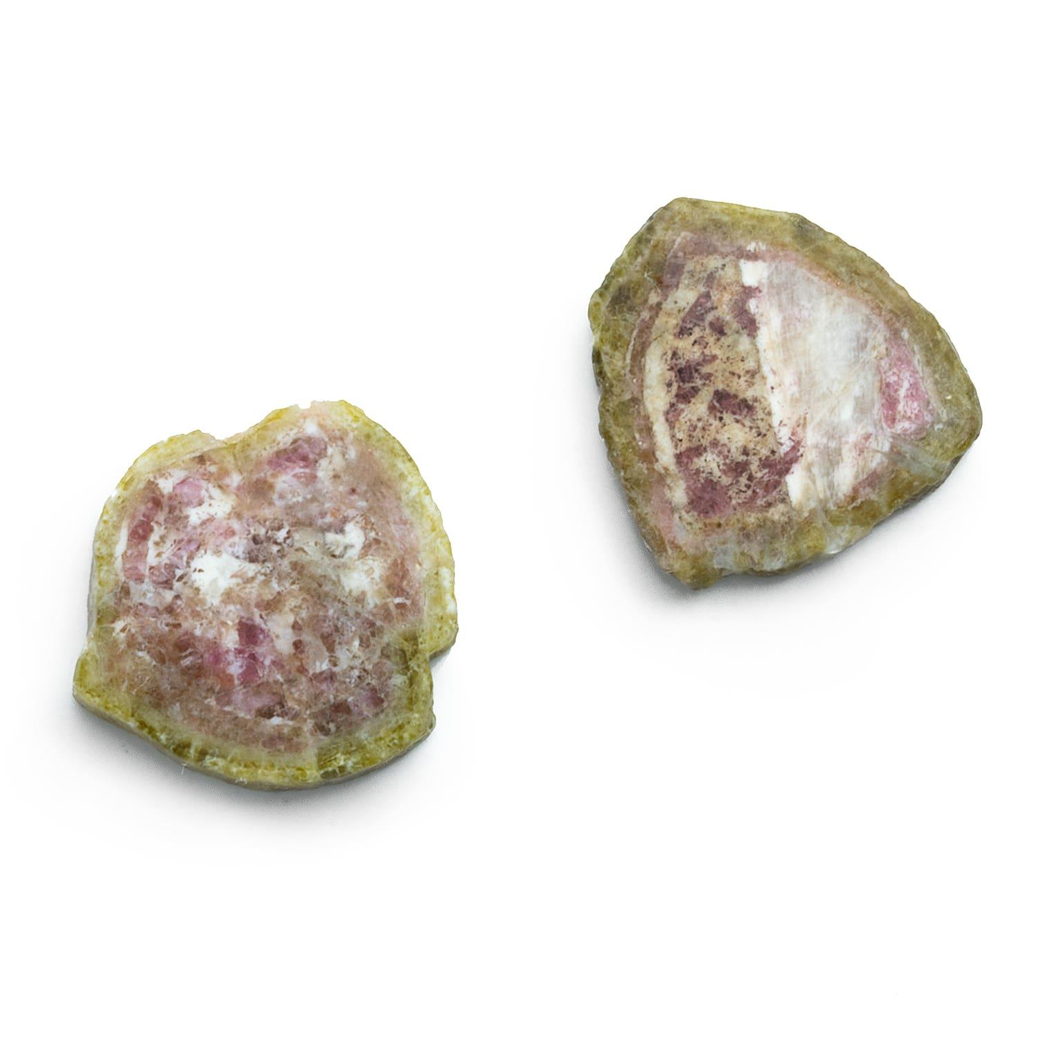 20mm Watermelon Tourmaline Slice Beads - Set of 2 - The Bead Traders