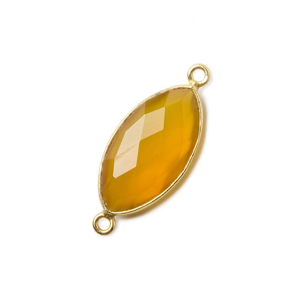 20x11mm Vermeil Butterscotch Yellow Chalcedony faceted marquise Connector 1 piece - The Bead Traders