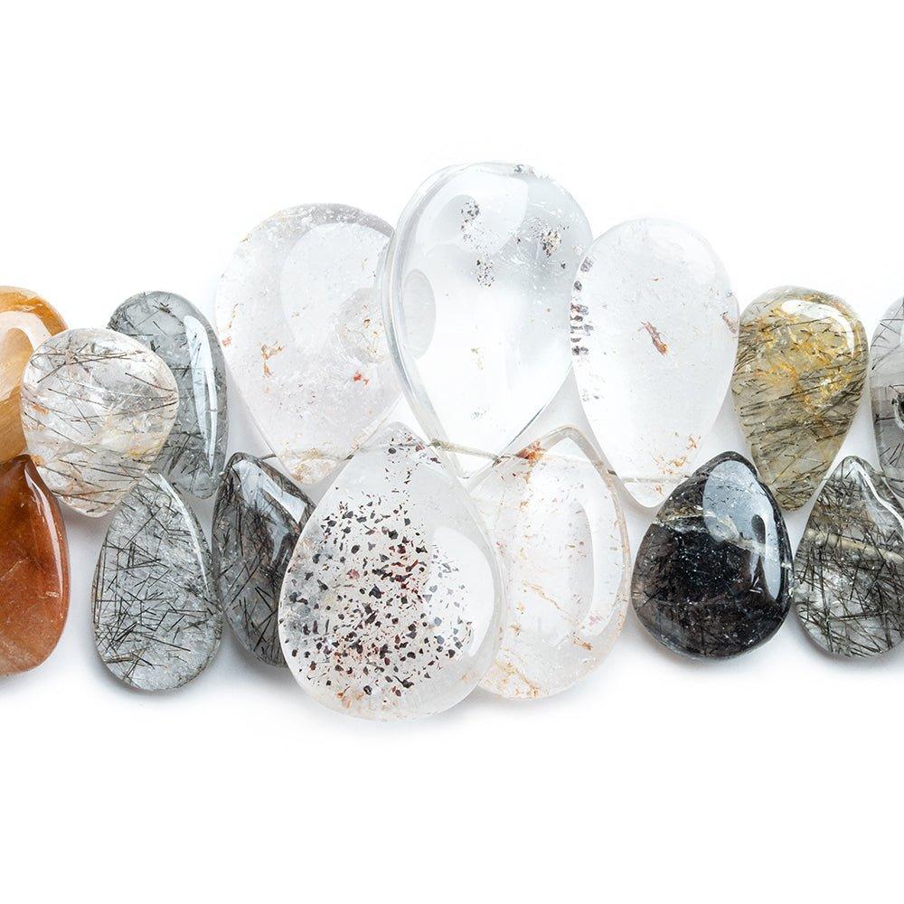 20x12mm-27x19mm Multi Gemstone Plain Pear Beads 8.5 inch 44 pieces - The Bead Traders
