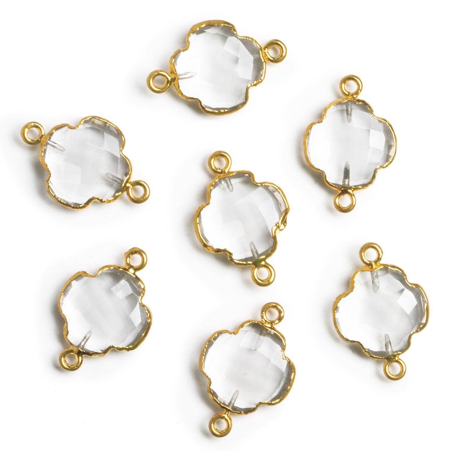 20x14mm Gold Leafed Crystal Quartz Flower Connector - The Bead Traders