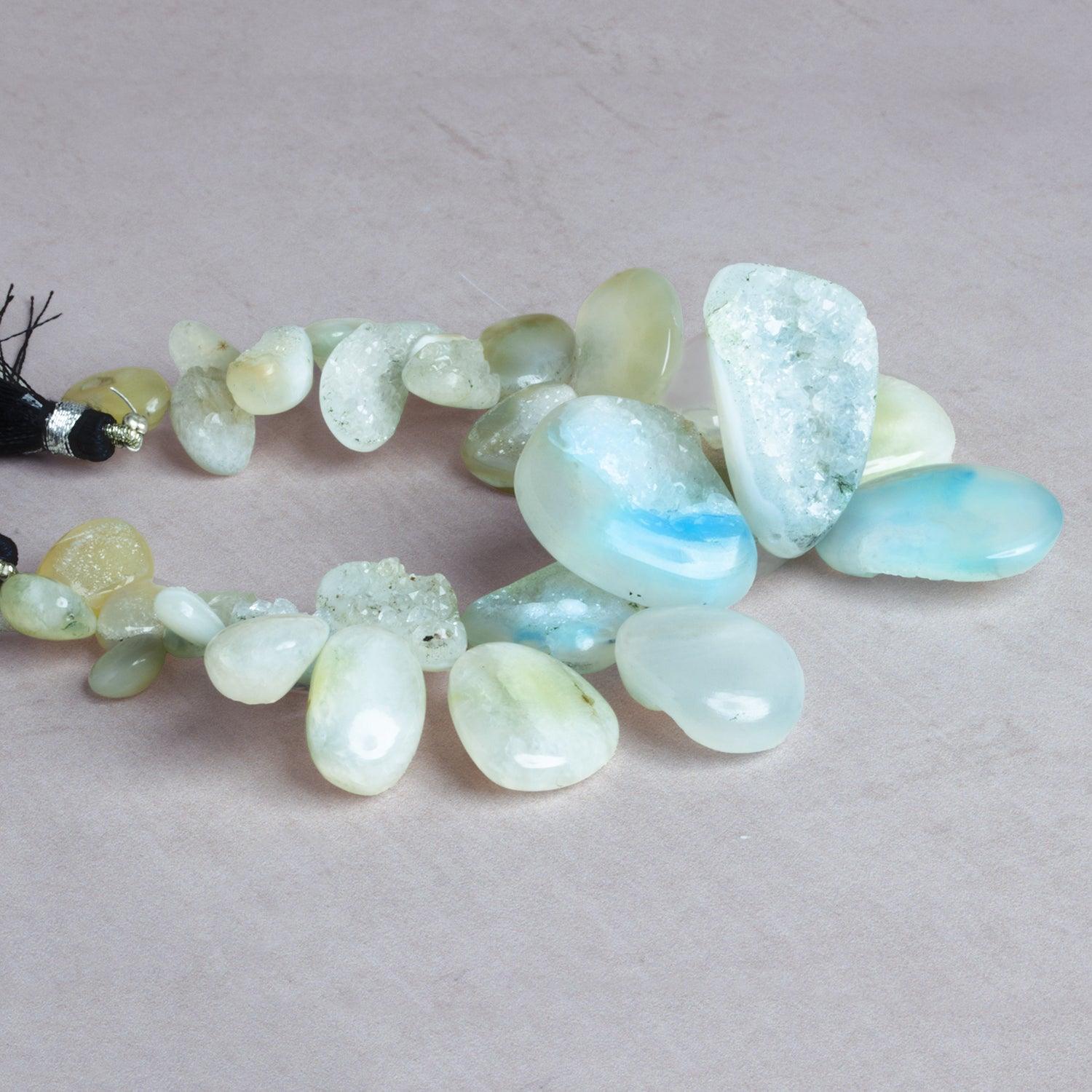 20x14mm Light Blue Drusy Nuggets 7.5 inch 31 beads - The Bead Traders