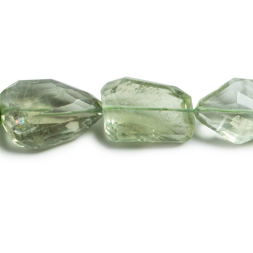 20x14x10-27x18.5x15mm Green Amethyst faceted nugget beads 14 inch 15 pcs - The Bead Traders