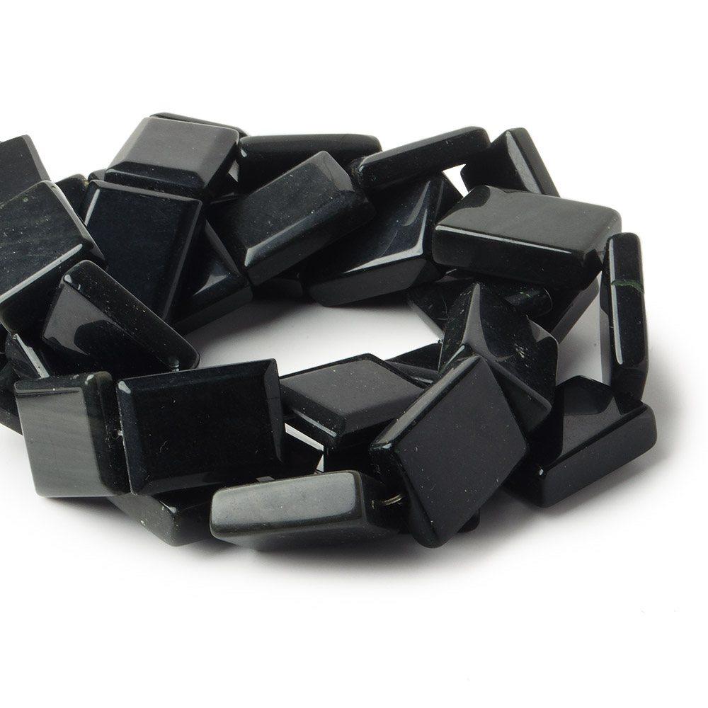 20x17-25x17mm Rainbow Obsidian straight drilled plain rectangle beads - The Bead Traders