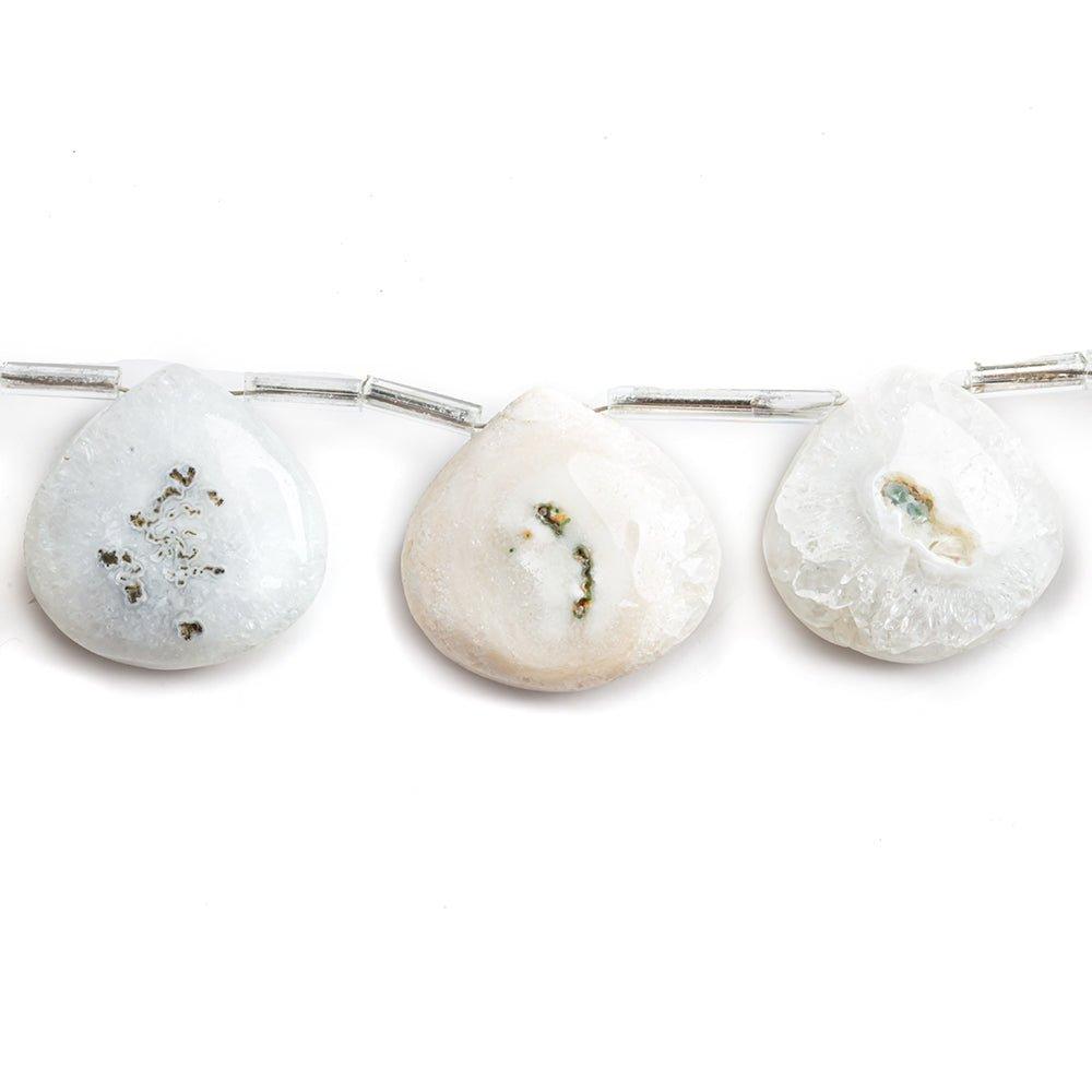 20x21mm Solar Quartz Top Drilled Plain Heart Beads 8 inch 7 pieces - The Bead Traders