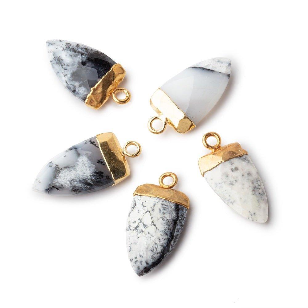 20x9mm Gold Leafed Dendritic Opal Point Pendant 1 piece - The Bead Traders