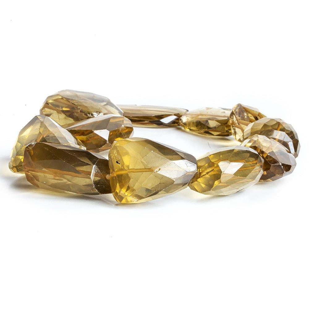 21.5x14-35x18mm Beer Quartz Faceted Nuggets 16 inch 11 pieces - The Bead Traders
