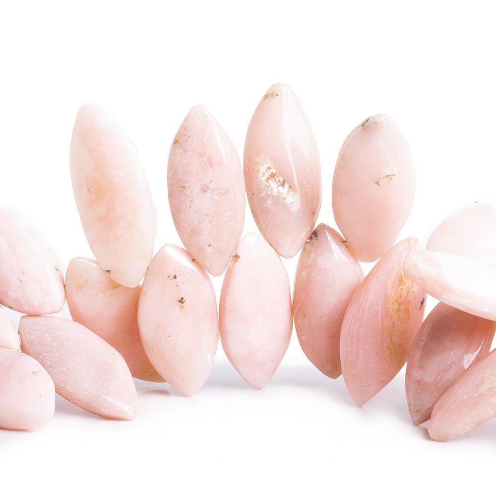 21x11mm-28x13mm Pink Peruvian Opal Plain Marquise Beads 9 inch 40 pieces - The Bead Traders