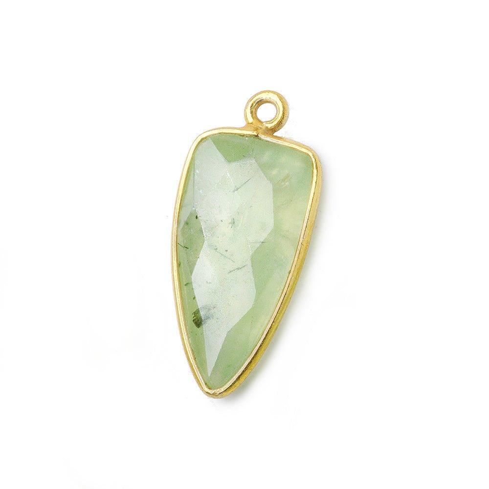 21x11mm Vermeil Bezel Prehnite faceted point 1 focal bead - The Bead Traders