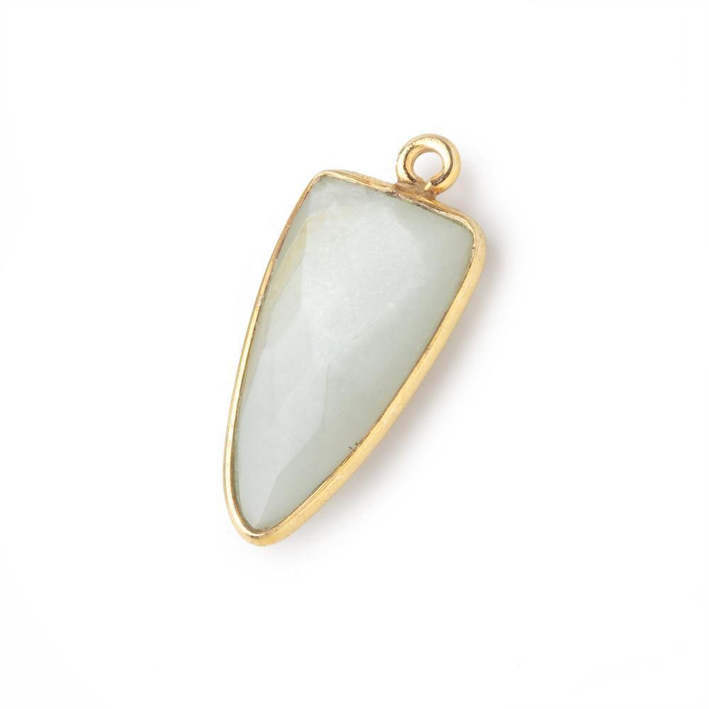 21x11mm Vermeil Bezel White Moonstone faceted point 1 focal bead - The Bead Traders