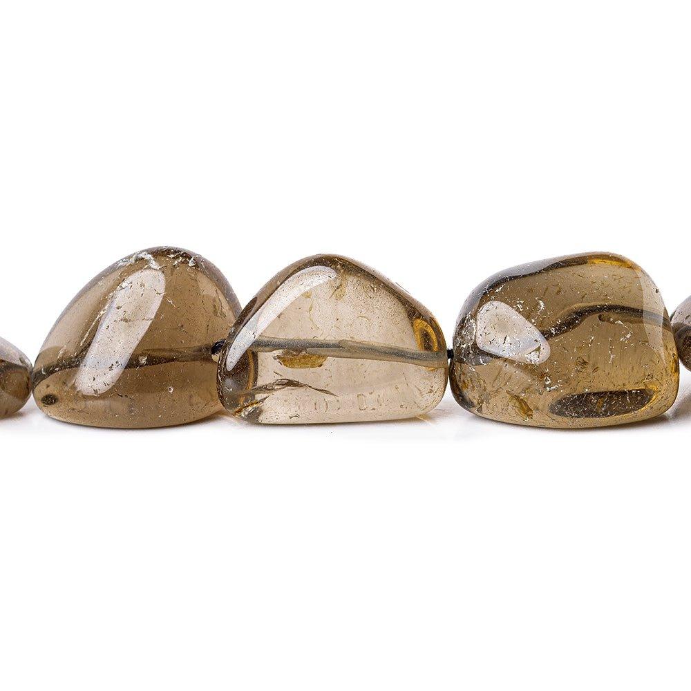 22 - 28mm Smoky Quartz Plain Nugget Beads LOT OF 17 pieces - The Bead Traders