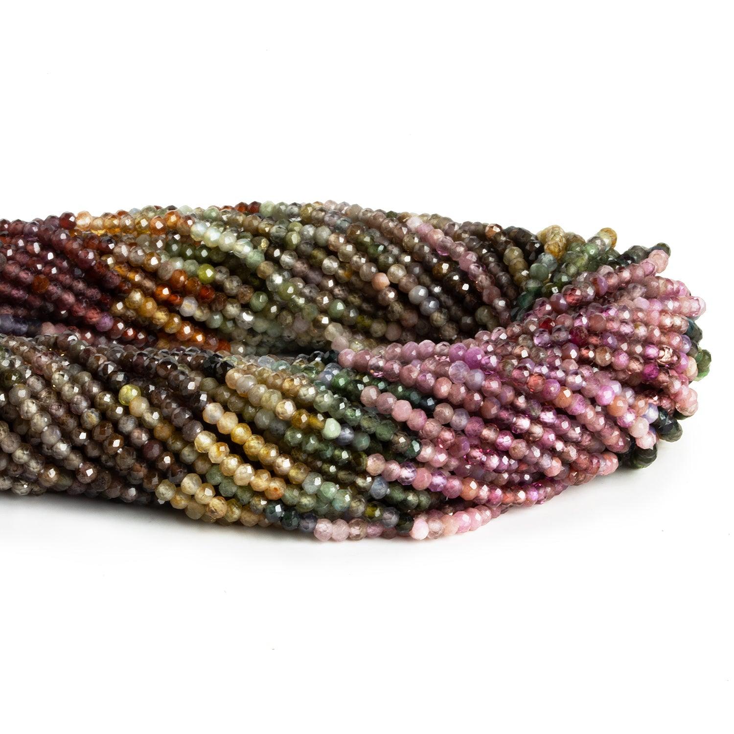2.2mm Multi Sapphire Microfaceted Rounds 12 inch 140 beads - The Bead Traders