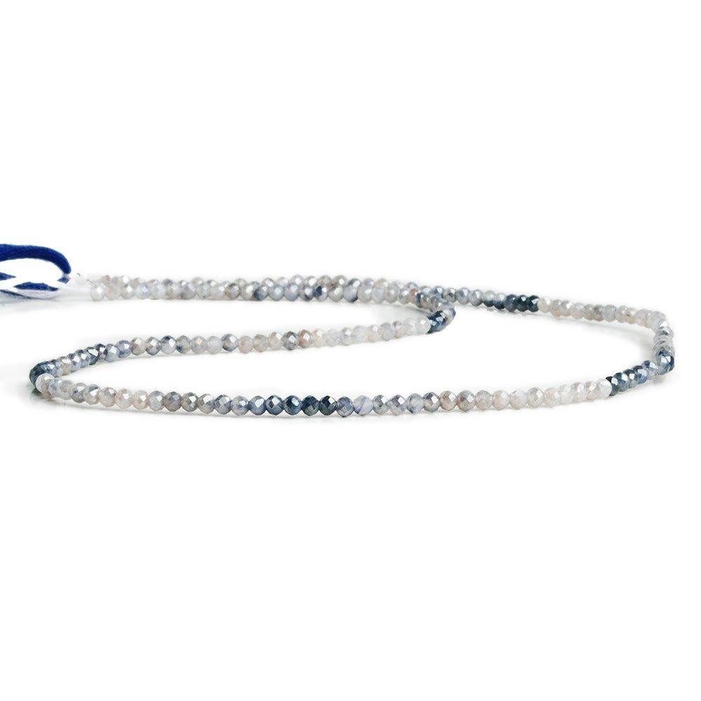 2.2mm Mystic Blue Moonstone Microfaceted Round Beads 12 inch 165 pieces - The Bead Traders