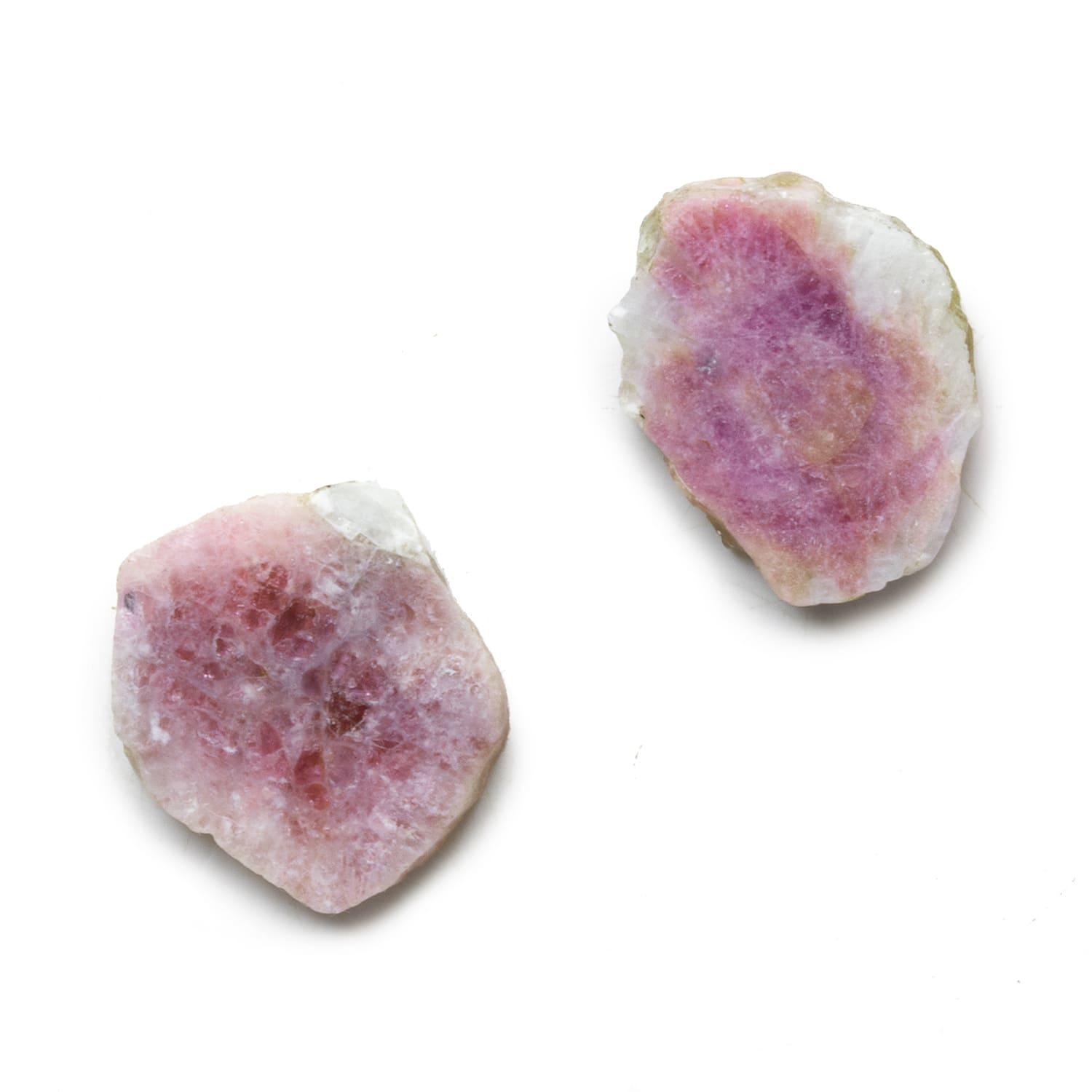 22mm Watermelon Tourmaline Slice Beads - Set of 2 - The Bead Traders
