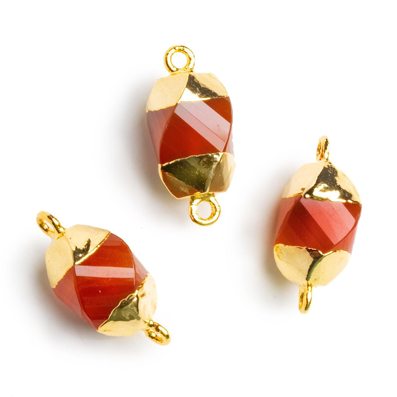 22x11mm Gold Leafed Carnelian Twist Connector 1 Bead - The Bead Traders