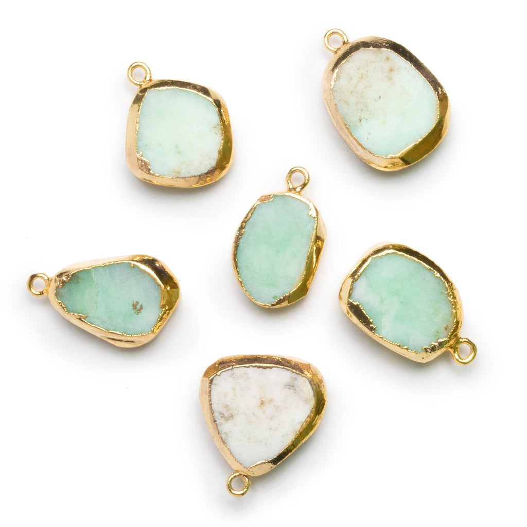 22x14mm Gold Leafed Chrysoprase Nugget Pendant 1 Bead - The Bead Traders