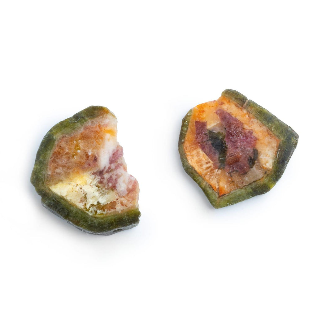 22x18mm Watermelon Tourmaline Slice Beads - Set of 2 - The Bead Traders