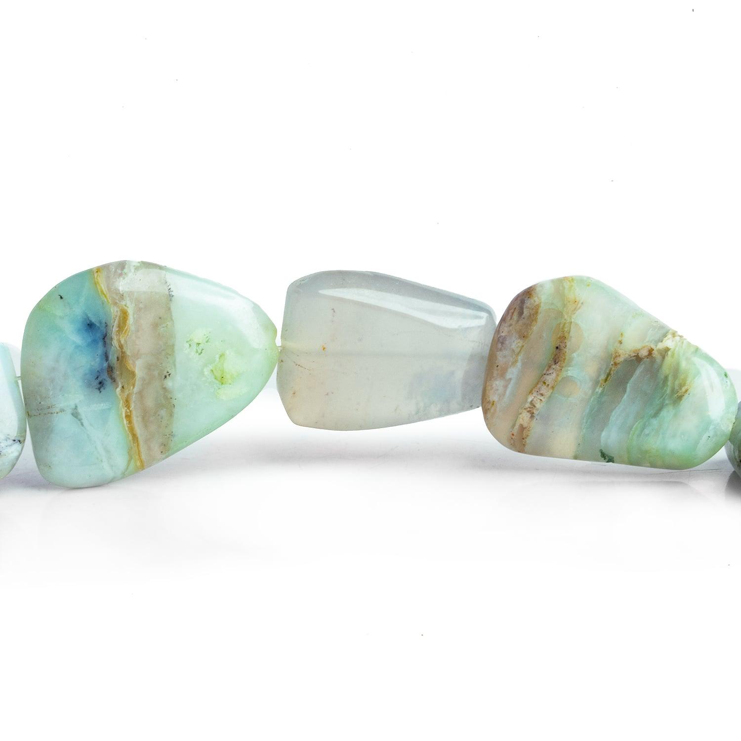 22x20 Blue Peruvian Opal Plain Nuggets 16 inch 19 beads - The Bead Traders