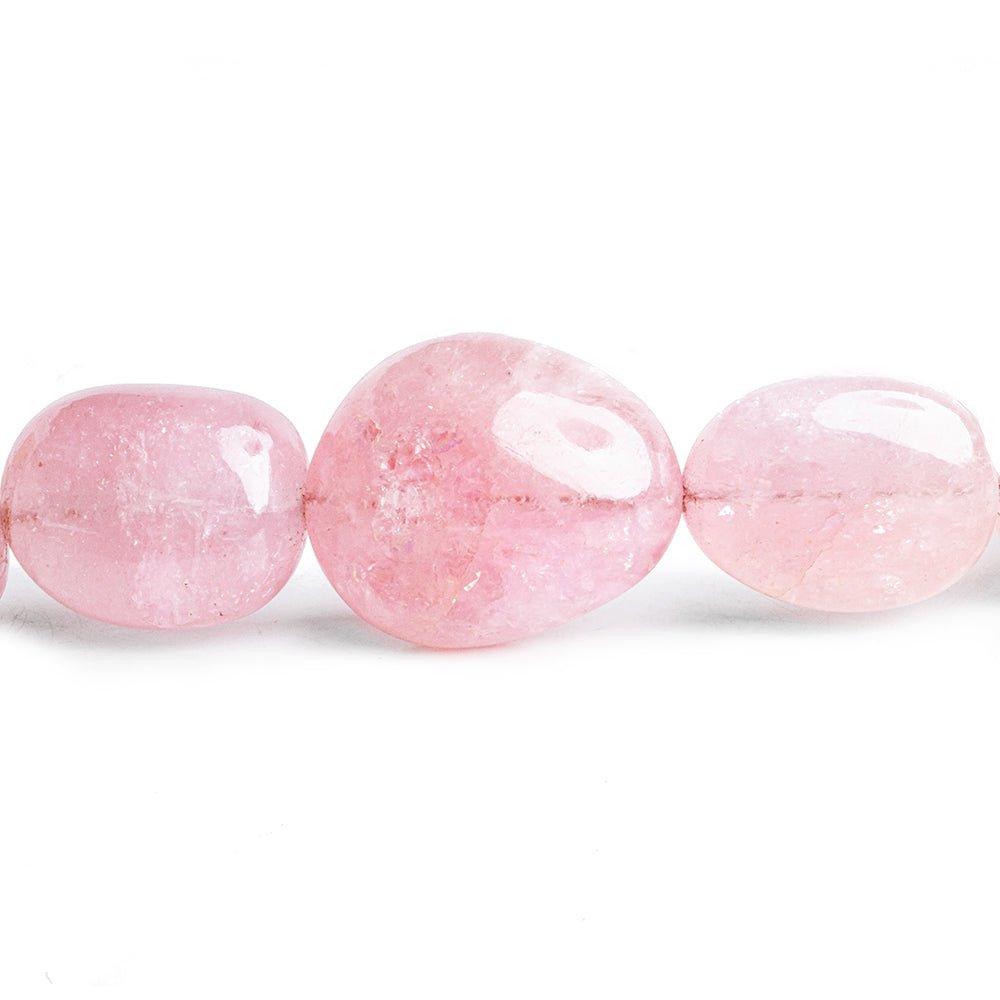 23mm Morganite Plain Nugget Beads 18 inch 23 pieces - The Bead Traders