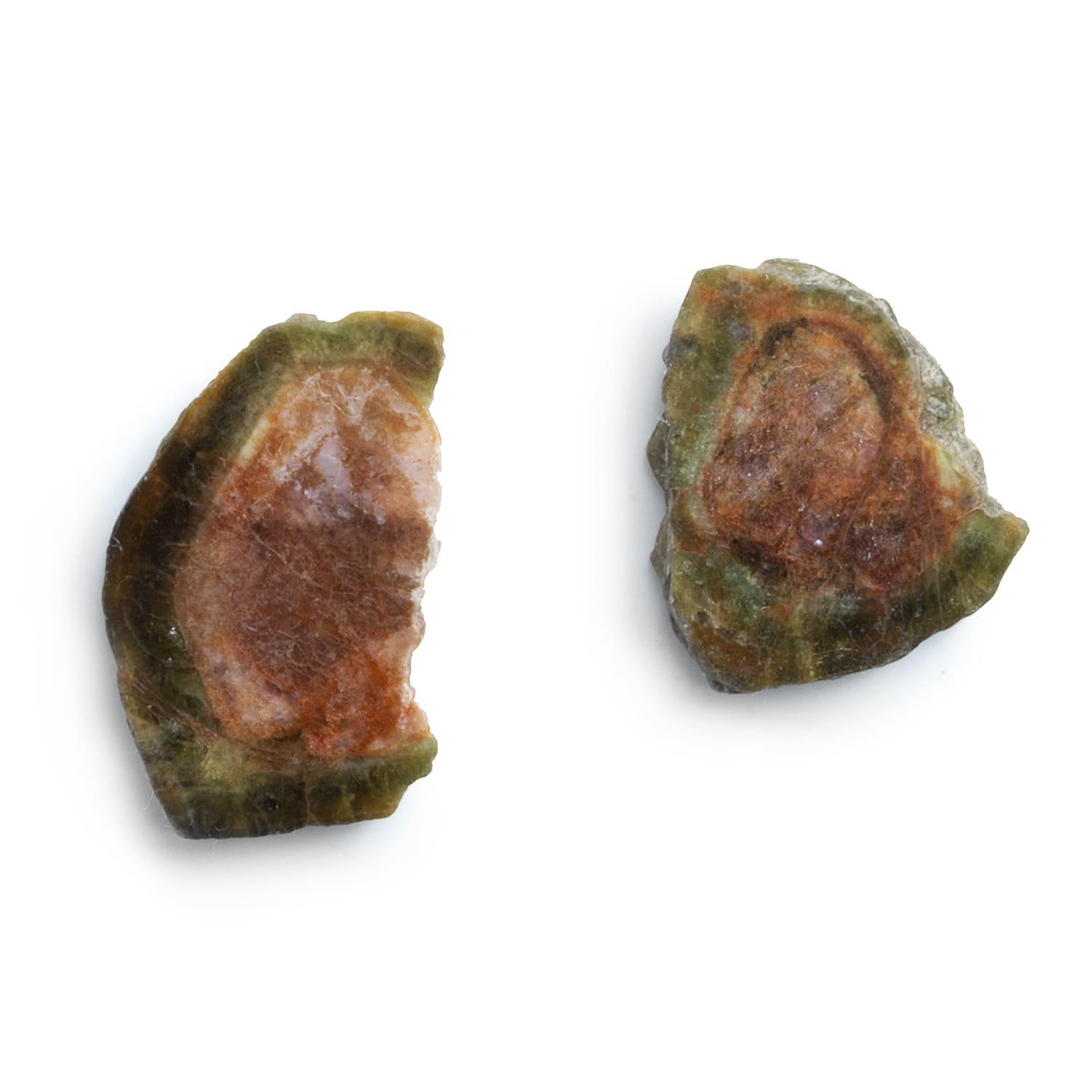 23x16mm Watermelon Tourmaline Slice Beads - Set of 2 - The Bead Traders