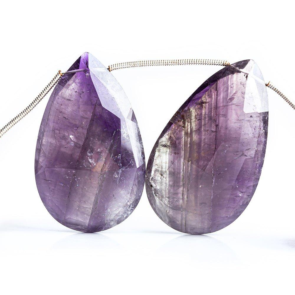 23x18mm-40x23mm Amethyst Faceted Heart Beads 9 inch 8 pieces - The Bead Traders