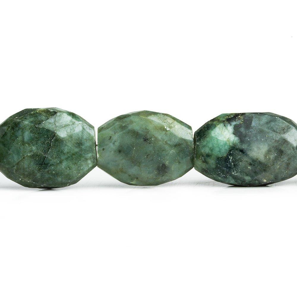 23x19-26x18mm Brazilian Emerald flat faceted nugget beads 10 inch 8 pieces - The Bead Traders