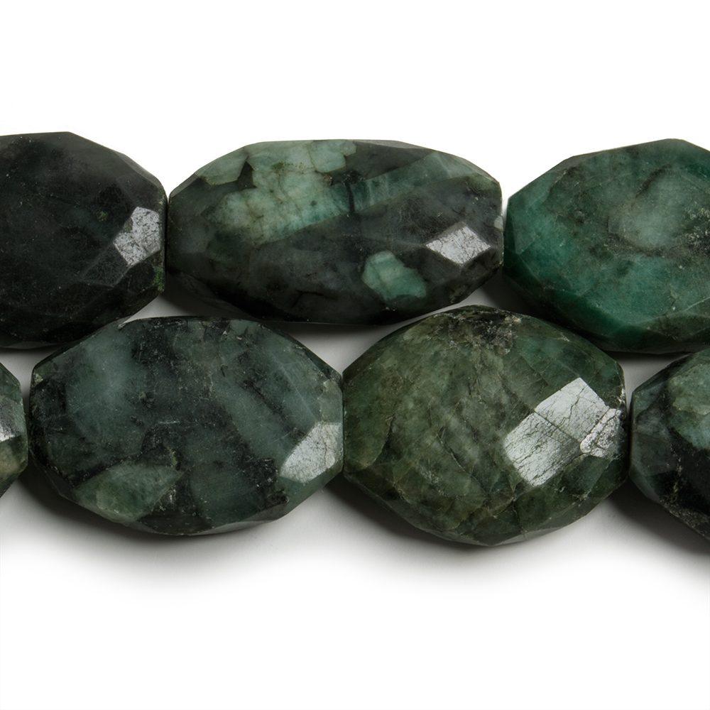 23x20-29x22mm Brazilian Emerald flat faceted nugget beads 10 inch 8 pieces - The Bead Traders