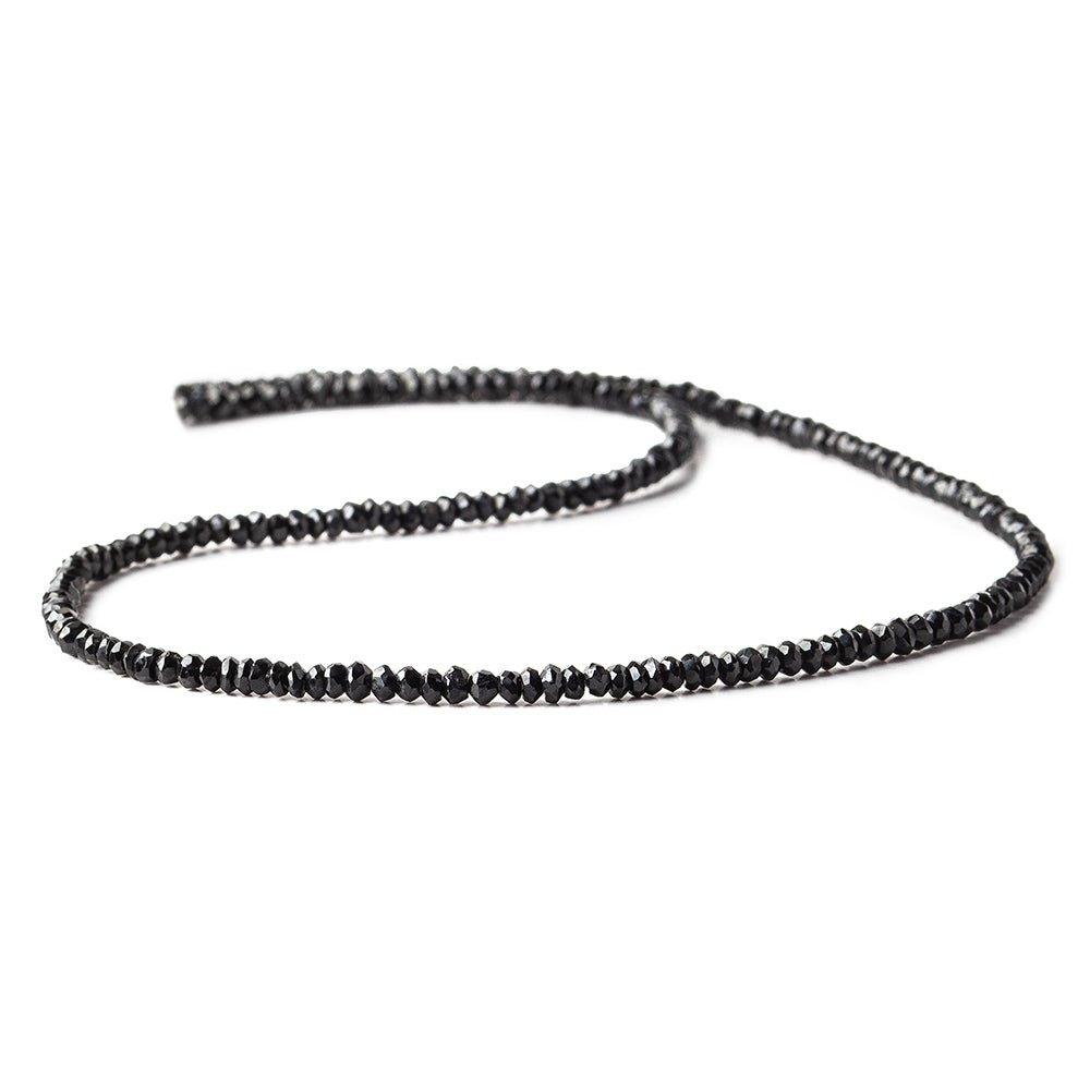 2.5-3mm Black Spinel faceted rondelle beads 13.5 inch 170 pieces - The Bead Traders
