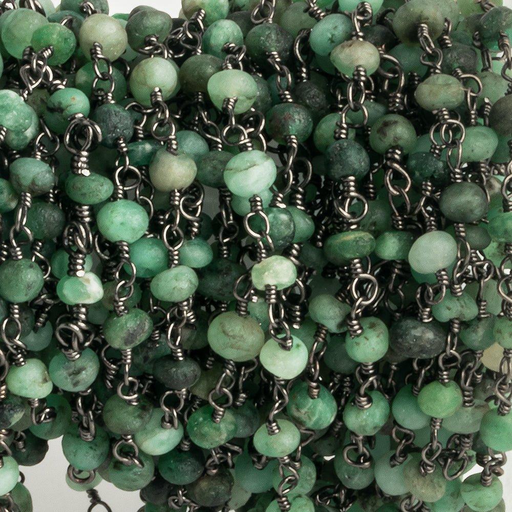 2.5-3mm Emerald plain rondelle Black Gold Chain by the foot - The Bead Traders